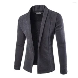 Men's Jackets Business Jacket Lapel Long Sleeve Slim Fit Cotton Blend Men Coat Solid Color Turn-down Collar All-matched