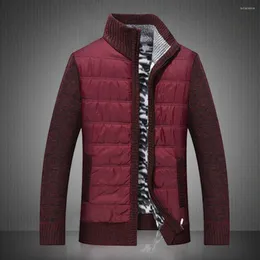 남성용 재킷 클래식 니트 재킷 바람 방향 직물 패치 워크 리브 베드 커프 스웨터 카디건 남성 단색 두꺼운 캐주얼 니트웨어