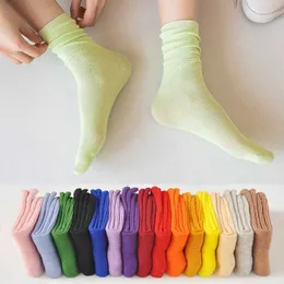 Skarpetki Hosiery Spring i Summer Cotton Dames Socks Lose Soft Harajuku Girls Socks Kawaii Men Men Sock White Yellow Purple Sock Pack T221102