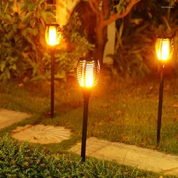 Solar Tiki Torch Lights LED Garden Waterproof Outdoor Courtyard Lamp Dancing Flame Flimring 96 lysdioder Dekorativa IP65
