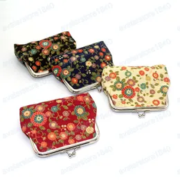 Mulheres de impress￣o de moedas de moeda vintage menina hasp wallet mini bolsa de bolsa de bolsa de algod￣o carteira de algod￣o, suporte para trocar de bolsa