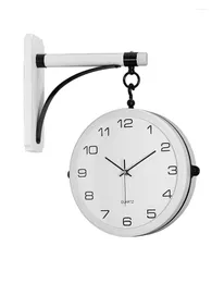 Relojes de pared Reloj de lujo grande Diseño moderno Relojes de sala de estar de dos caras Decoración para el hogar Cuarzo silencioso Creatividad Regalo de cocina