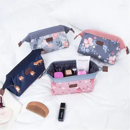 Storage Bags Flamingos Flowers Travel Cosmetic Bag Zipper Makeup Case Handbag Pouch Toiletry Wash To Carry