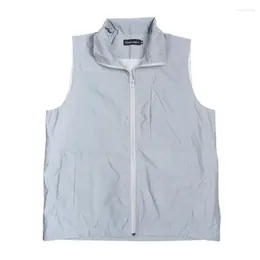 Men's Vests Drop Hip Hop Reflective Jackets Men Sleeveless Jacket Vest Fashion Waistcoat Without Any S