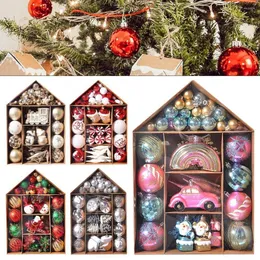 Party Decoration 70st Christmas Ornaments Ball Set Xmas Tree Hanging Pendants Home Year Gifts 2023