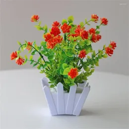 Decorative Flowers Simulation Potted Plant Artificial Perfect Plastic Display Mold Bonsai For Ornaments Home Garden Decor 19 8 15 Cm