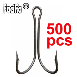 Ganchos de pesca 500pcs Double Fly Tying Duple para Jig Bass Size 1 2 4 6 8 10 20 30 40 50 60 70 221107