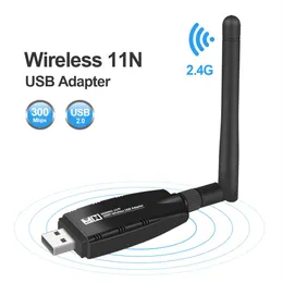 Mini USB Wifi Adapter Antenna Wi-fi Network Card Lan Wireless Network Card Dongle 300Mbps 20dB 802 11b n g USB Ethernet Adapter272p
