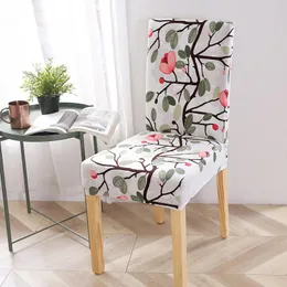 椅子は、ウェディングダイニングルームオフィスバンケットカバーストレッチ可能なファンダスパラシラスのために花の印刷ストレッチエラスティックエラスティック