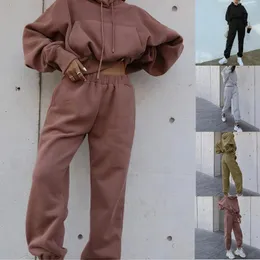 Kadınlar İki Parçalı Pantolon Hoddies Trailsuit Kadınlar Set 2022 Bahar Sonbahar Kore Top ve Büyük Boy Sweatershirt Spor Takım