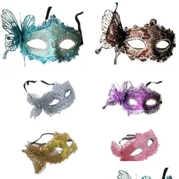 Parti Maskeleri Cadılar Bayramı Kadın Maskeli Yapma Maskesi Venedik Prenses Kostüm Yarım Yüz Karnaval Kelebek Maskeleri Göz Damlası Teslimat Ev Gard Dh1d5