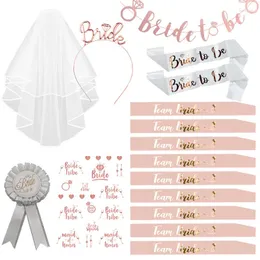 Party Decoration Wedding Decorations Bridal Shower Veil Team Bride To Be Satin Sash Bachelorette Girl Hen Supplies