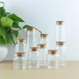 Butelki do przechowywania 24pcs o średnicy 47 mm Cork Glass Botttle Mini sub -słojek rzemieślniczy pojemnik kuchenny in vitro