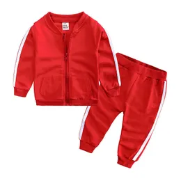 Kleidung Sets Baby Herbst Junge Mädchen Kleidung Outfits Fleece Mit Kapuze Tops Hosen Bebes Trainingsanzug Sport
