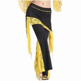 Scene Wear Women's Belly Dance Costume Milk Silk Culottes/ byxor Danskläder Practice Pants/ Spets Split Ends byxor