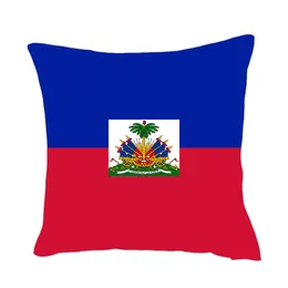 Haiti Flag Throwpillow Cover 40x40cm Polyester Personalized Square Satin Cushion Pillowcase with invisible zipper For Couch Decorative