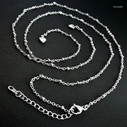 Chains Ladys Gift Jewelry Adjustable Necklace Silver Tone Stainless Steel Chain Prevent Allergy For Lady Girl Women N367