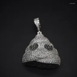 Hänge halsband amerikanska och europeiska avföring form zirkon inlagd koppar smycken höft man rap explosiv halsband