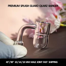 Splash Guard Quartz Banger Paznokcie paznokcie Akcesoria palenia 4 mm Grubość dolna 10 mm 14 mm 18 mm męska kobieta 45/90 stopni Slurper terp dla platform olejowych Bong Dab