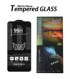 99H Ochrony ekranu Pełna osłona Temper Glass na iPhone 14 13 12 11 Pro Max XR XS anty-scratch 7 8 Plus Film ochronny z pakietem detalicznym