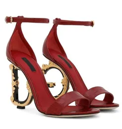 Deluxe Design Patent skórzane sandały keira damskie złocone włókno węglowe