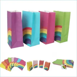 Gift Wrap Rainbow Food Bag Oilproof Cookie Candy Packaging Shop Bags Wedding Birthday Party Biscuits Packing Drop Delivery Home Gard Dhodf