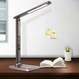 Table Lamps Modern 8w Office Desk Lamp Led With Usb Charging Port And Lcd Display Alarm Clock/calendar Great For Business Gift