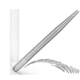 Nuova 100 pezzi Silver permanente permanente Penna per permanenza 3D RACNALITÀ MANUALE PENA TATTOO Microblade 202p
