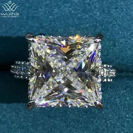 Solitaire pierścionek WUIHA 925 Sterling Silver 3EX Princess Cut 6 CT VVS D kolor stworzony ślub zaręczyny dostosowane Fine Jewelry 221107