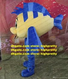 Mascot Costume Yellow Blue Tropical Fish Aquarium Colorful Fish Goldfish Gold Vuxen karaktär Sätt på fin bild Promotion ZZ7977