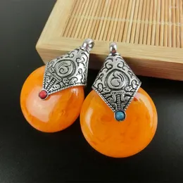Pendant Necklaces KYSZDL 1 PAIR TIBETAN SILVER BEESWAX NECKLACE XINGYUE BODHI BEADS DIY FLOATING