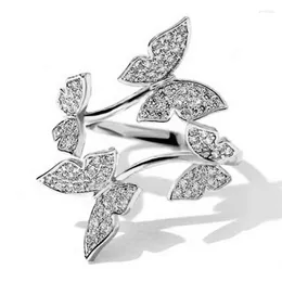 Pierścionki ślubne Caoshi Delikatne latające motyl kształt rozmiar otwarcia dla kobiet Trendy zaręczynowy biżuteria Prezent 3 Kolory Dostępne