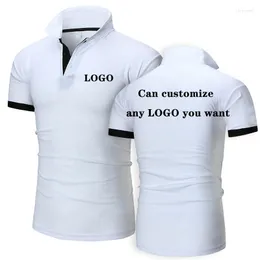 Polo da uomo Polo estiva da uomo LOGO personalizzato Casual T-shirt da uomo a maniche corte in cotone di alta qualità Casual Top può personalizzare qualsiasi cosa tu voglia