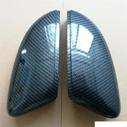 for Polo 6R 6C Side Door Wing Mirror Cover Replacement caps carbon look fit VW Polo 2009 2010 2011 2012 2013 2014213Q