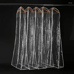 収納ボックス50pcs透明なウェディングドレスダストカバーオムニシールエクストラ大きな防水PVCソリッドガーメントバッグ