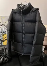 Klassisk svart down jacka puffer full zip broderi outwear parkas män kvinnor vinter kropp varmare storlek xs-xxl