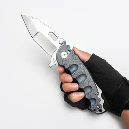 Heeter Knifeworks Katlanır Bıçak Savaş Adamı Taktiksel Hayatta Kalma Aletleri Güçlü S35VN Blade Özel Mavi Moda Titanyum Sap Ağır Dış Mekan Ekipmanı Cep EDC