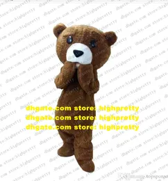Plush Brown Teddy Bear Grizzly Bear Mascot Costume Dorosły Cartoon Charakter Ceremonial Event About wakacji ZZ7986