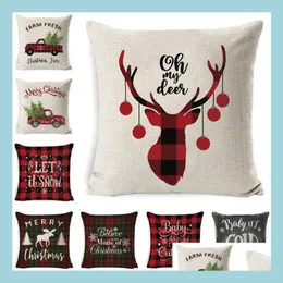 Pillow Case 202 Designs Pillows Case Santa Claus Christmas Tree Snowman Elk Pillowcases Colorf Er Home Sofa Car Decor Pillowcase Dro Dhzom