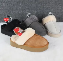 Avustralya klasik Mini U5854 kadın kar botları çizmeyi sıcak tutmak Son moda tabanı kalınlaştırmak Pamuklu terlikler Koyun Derisi Cowskin Hakiki Deri Peluş çizme