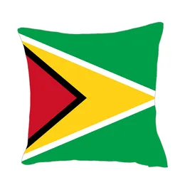 Guyana Flag Throwpillow Cover 40x40cm Polyester Personalized Square Satin Cushion Pillowcase with invisible zipper For Couch Decorative