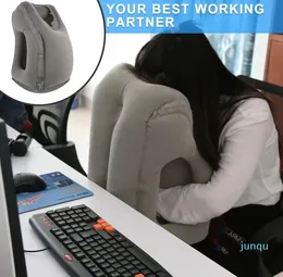 Gri Şişirilebilir Seyahat Yastığı Ergonomik ve Taşınabilir Kafa Boyun Dinlenme Yastığı Patentli Tasarım Arabalar Otobüs Trains Office NA284Z