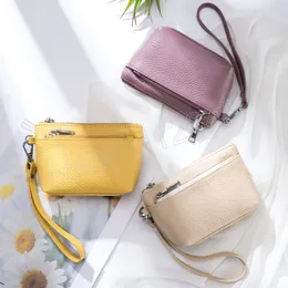 Echte Leder -Kupplungs -Tasche für Frauen Doppelte Reißverschluss Brieftasche Modetaschen Freizeitstil Geburtstagsgeschenk Brieftaschen für Damenfreunde