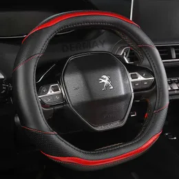 Steering Wheel Covers for Peugeot 3008 4008 5008 Car Steering Wheel Cover Carbon Fibre PU Leather Auto Accessories interior Coche T221108