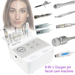 8 In 1 Face Cleaning Oxygen Jet Peel Machine Ance Pore Cleaner Facial Massage Small Bubble Skin Care Equipment