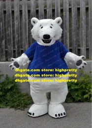 Mascot Costume White Bears with Blue Skirt Polar Bear Sea Bear Adult Cartoon Character Trade Exhibition Floor Show zz7764