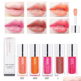 Lip Gloss Crystal Jelly Moisturizing Lip Oil Plum Gloss Makeup Sexy Plump Glow Tinted Lips Plumper 6Ml Drop Delivery Health Beauty Dhivp