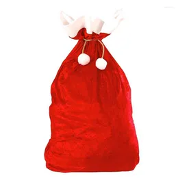 Hediye sargısı 1pc büyük boyutlu Noel çantası kırmızı kumaş çizim sarma şeker torbaları 70x50cm