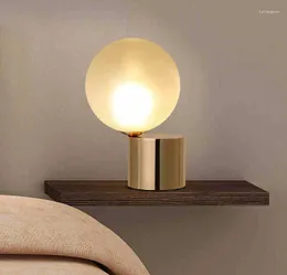 Table Lamps Nordic Creative Simple Glass Lampshade Spherical Small Lamp Bedroom Bedside A002 G9