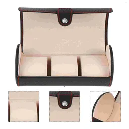 Titta på rutor Box Case Gift Collection Pocket Organizer Travel Luxury Black Holders SaleBracelet Displayholder Glass Rolls